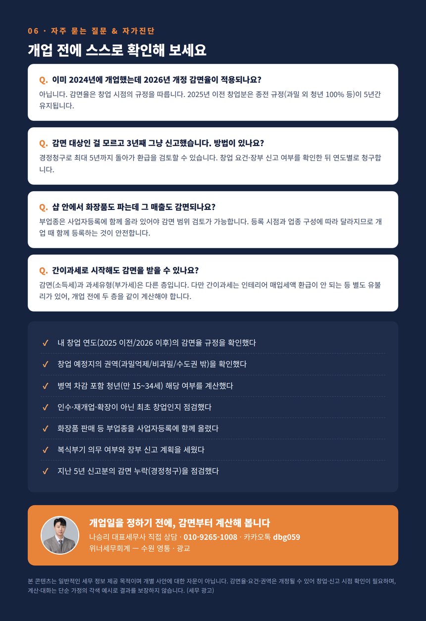 미용실 세무사 창업감면 자주 묻는 질문과 자가진단