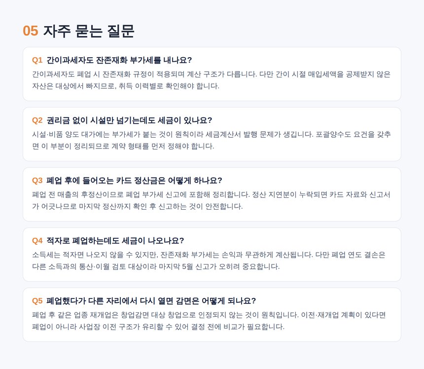 미용실 폐업 세무사 자주 묻는 질문