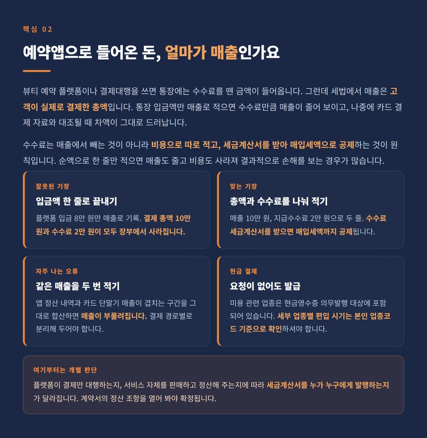 예약앱 결제대행 매출 총액 인식과 수수료 처리 방법