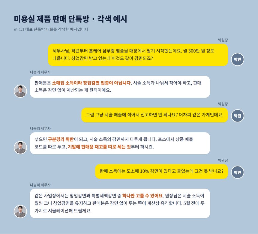 미용실 제품 판매 단톡방 상담 각색 예시