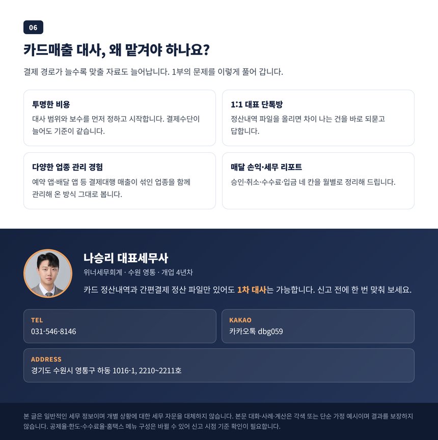 카드·간편결제 매출 대사를 맡겨야 하는 이유와 상담 안내